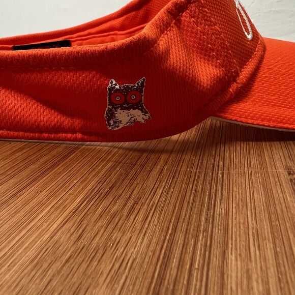 Hooters Orange Mesh Visor Hat Adjustable Adult Size Logo Embroidered Retro Cap - Picture 5 of 7